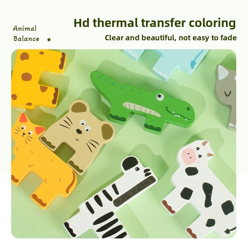 Blocks Wooden Animal Kids Early Education Toy Handeye Coordination Train Set