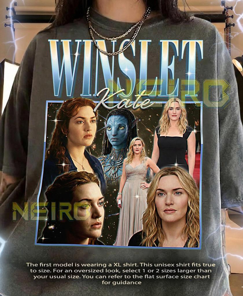 Kate Winslet 90s Vintage Retro Bootleg Shirt, Hollywood Actress Graphic Tee, Cinema Legend Fan Apparel