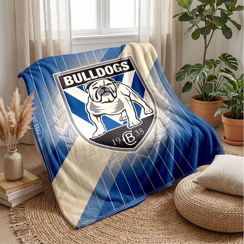 Canterbury-Bankstown Bulldogs Flannel Fleece Blanket Cozy Warm Throw Blanket For Couch Bed Travel All Season Use