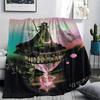 1Pc Wicked Print Flannel Blanket, High quality Comfortable for All Seasons, Home Decor, Warmth and Comfort, Perfect for Christmas Gifts