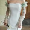 Korean Style Wedding Long Sleeves Solid Color Pleated Lace Arm Covers Bridal Arm Sleeves  Female