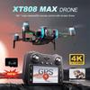 2025 New XT808 WIFI FPV RC Drone 4K/6K/8K HD Dual Camera LCD Touch Screen GPS Return 360° Obstacle Avoidance Brushless Quadcopter Toy Gift