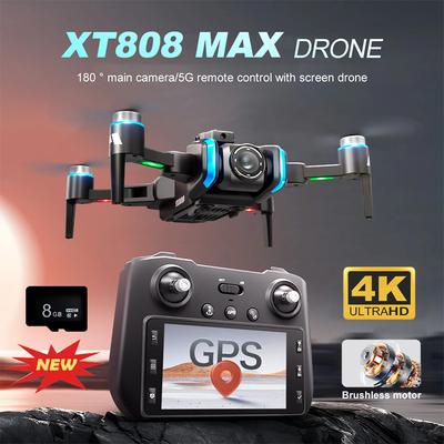 Новый дрон XT808 WIFI FPV RC 2025 года 4K/6K/8K HD Двойная камера ЖК-сенсорный экран GPS Возврат 360° Обход препятствий Бесколлекторный квадрокоптер Игрушка Подарок