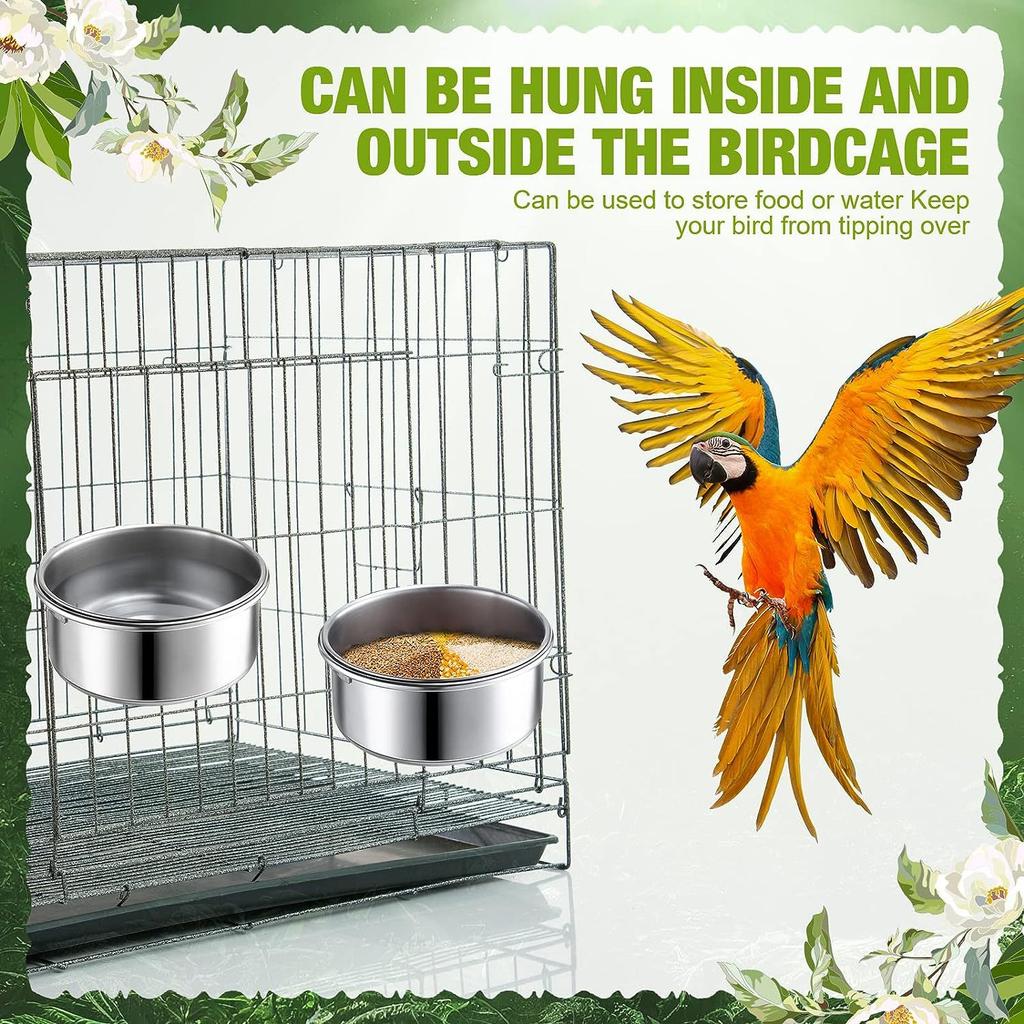 Pet Supplies Bird Food Stainless Parrot Starling Feeder Anti-chewing Food Box