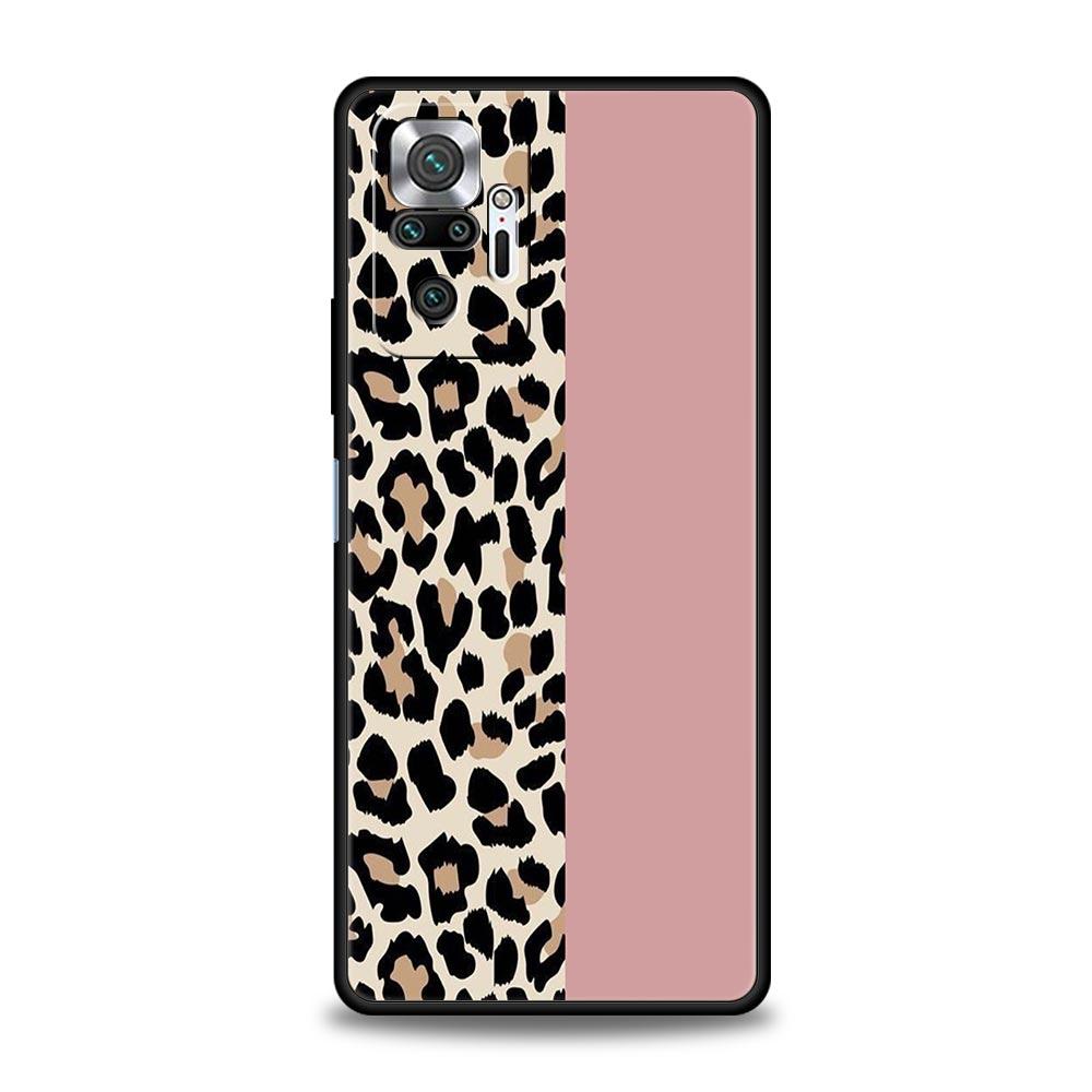 Чехол для телефона с принтом леопарда и гепарда для Xiaomi Redmi Note 14 13 5G 10 11 12 Pro Plus 4G 14C 13C 12C 10C Черный чехол