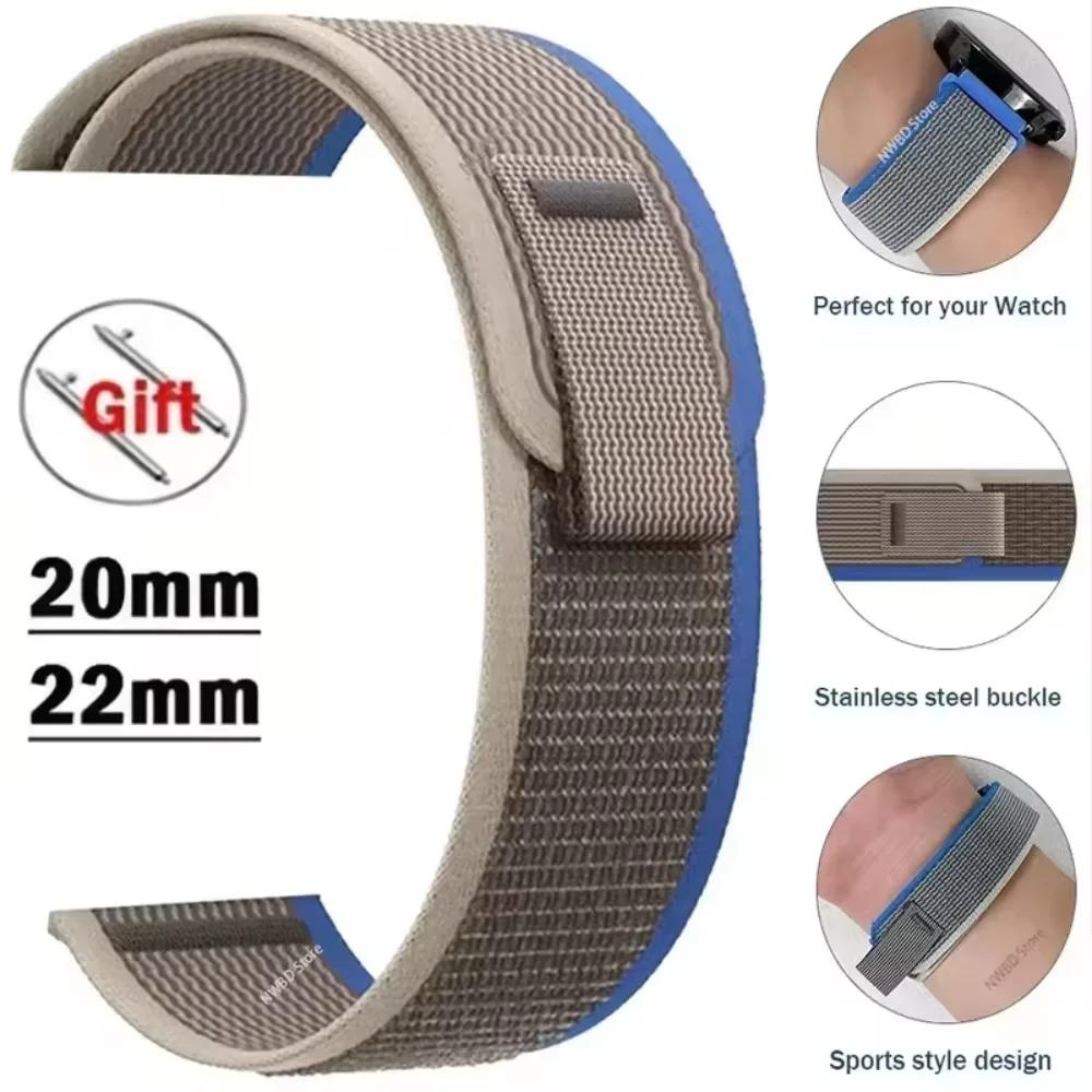 20mm 22mm Trail Nylon Strap for Redmi Watch 5 Active Sport Bracelet for Redmi Watch 5 Lite/Huawei Watch GT6 Pro/GT6 5 46mm Belt