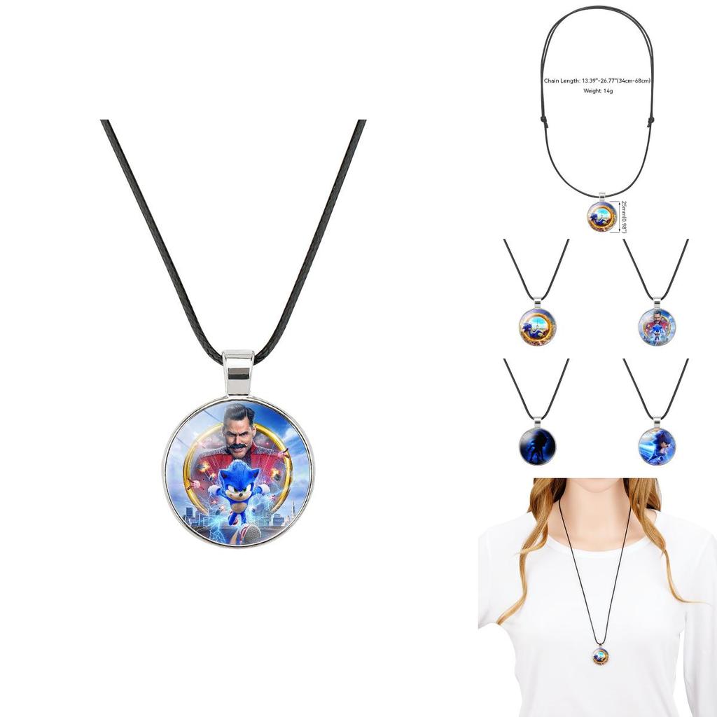 Кулон-ожерелье Соник Ежик Сплав Шарм Мягкая веревка Мультяшные украшения Подарок