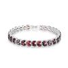 Браслет из 100% натурального красного граната mq3*6 мм, настоящие драгоценные камни, изысканные ювелирные изделия, серебро 925 пробы, длина 19,5 см, ширина 0,69 см