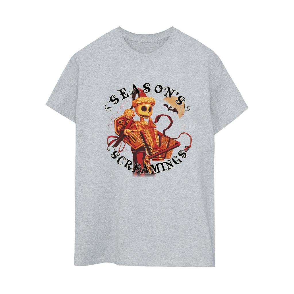 Disney Womens/Ladies The Nightmare Before Christmas Seasons Screamings Cotton Boyfriend T-Shirt