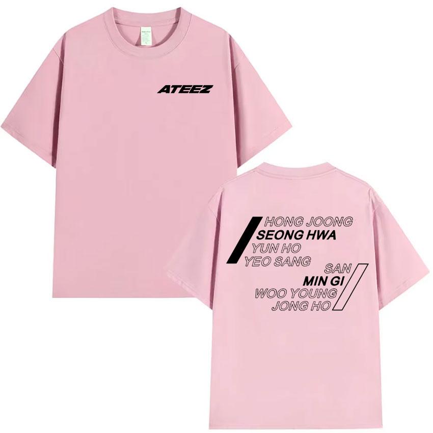 Ateez 2025 Мировой Тур Футболки Хонджун Сонхва Юнхо Ёсан Сан Минги Уён Джунхо Графическая Футболка с Коротким Рукавом Streetwear