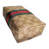 Gucci Generation gold hardware zipper closure GG coated canvas cosmetic bag medium women's sand color with dark brown