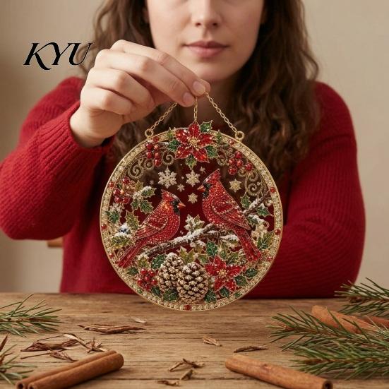 Декоративные украшения для дома, Рождественская картина стразами, Набор для создания ловца солнца, Круглый подвесной декор DIY, Подарки, Елка, Дом, Поделка, Подвеска, Праздничная вечеринка