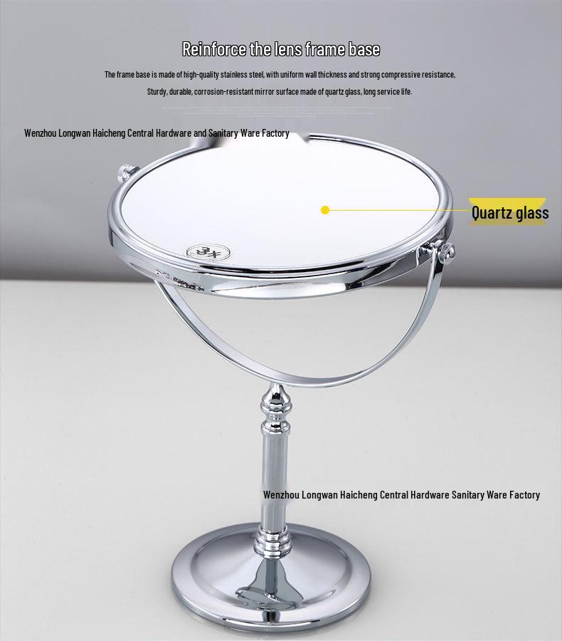 Black Double-Sided Standing Quartz Makeup Mirror for Dressing Table