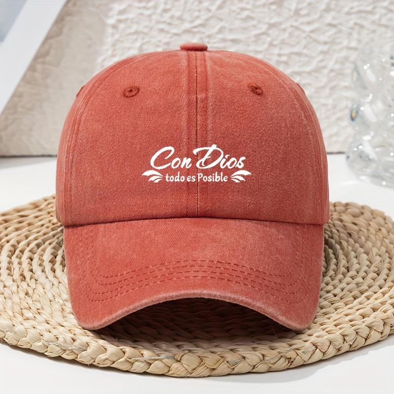 Fun Letter Print Baseball Cap Spring and Summer Versatile Retro Soft Top Dad Hat Old Washed Hat