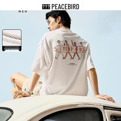 Мужская футболка с принтом с коротким рукавом Peacebird