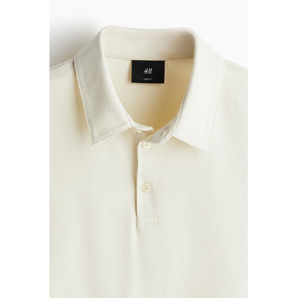 Комплект из 3 рубашек поло HM Slim Fit светло-бежевый черный темно-зеленый