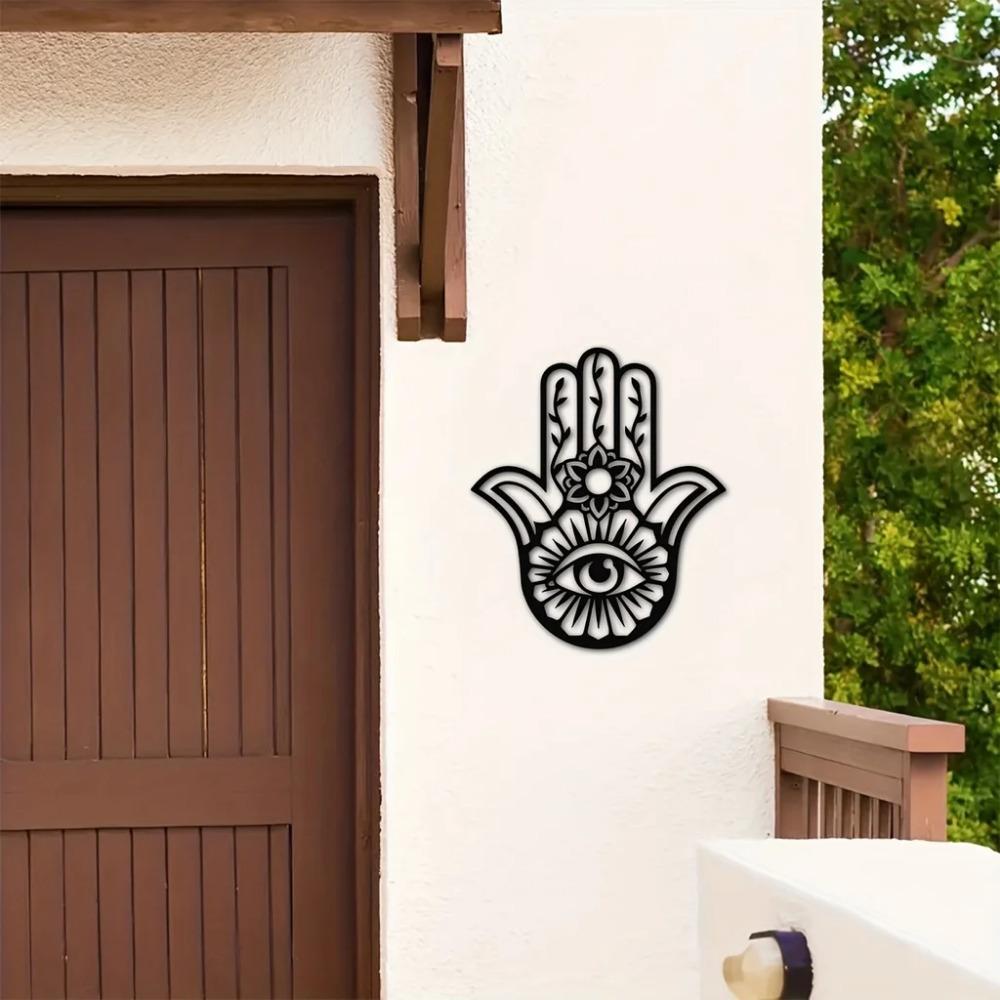 1pc Metal Evil Eye Art Wall Decor - Bohemian & Gothic Metal Wall Hanging - Unique Third Eye Design - Stylish Wall Art for Home