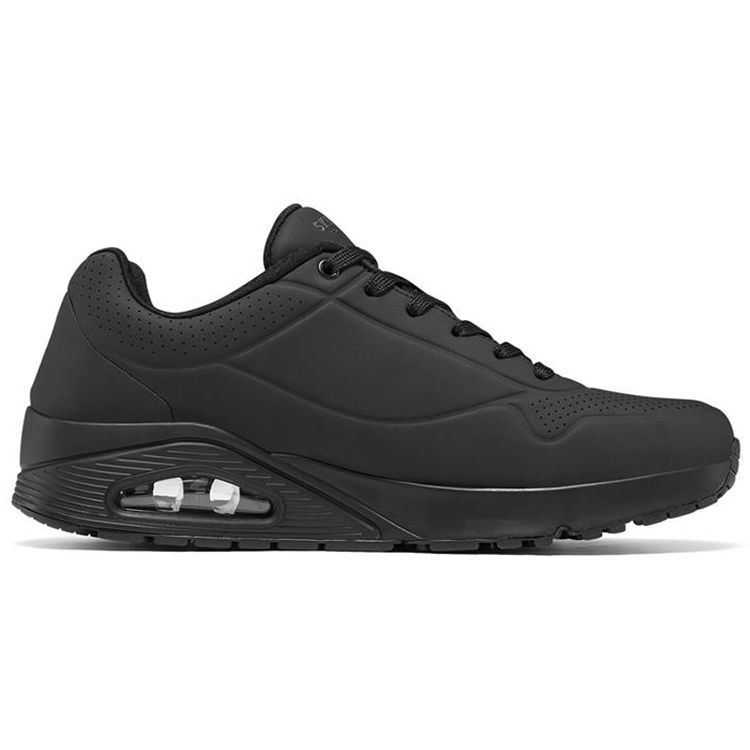 Skechers Uno Синтетическая кожа Удобные Универсальные Амортизирующие Прочные Низкие Повседневные Кроссовки Мужские Черный 52458-BBK