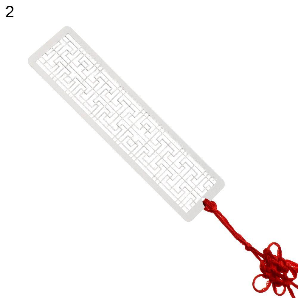 Металлические полые закладки в китайском стиле с красным узлом, креативный зажим для книг, нержавеющая сталь, пагинация, каллиграфия, живопись, детский подарок