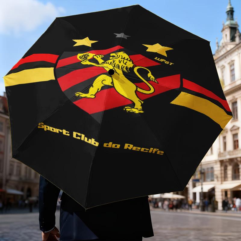1PC Sport Club Football Crest Printed Umbrella Folding umbrella, automatic umbrella 8-Frame for Travel, camping Fan gifts Christmas Gifts