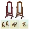 Miniature Dollhouse Dressing Mirror 1/12 Scale Bedroom Accessory Floor Mirro for Vintage Model Project Scene Decoration