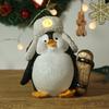 Рождественские ornaments-скульптуры животных Коричневый медведь-барабанщик Собака Идея подарка Коробка Красивый скейтборд Пингвин Рождественские украшения для дома