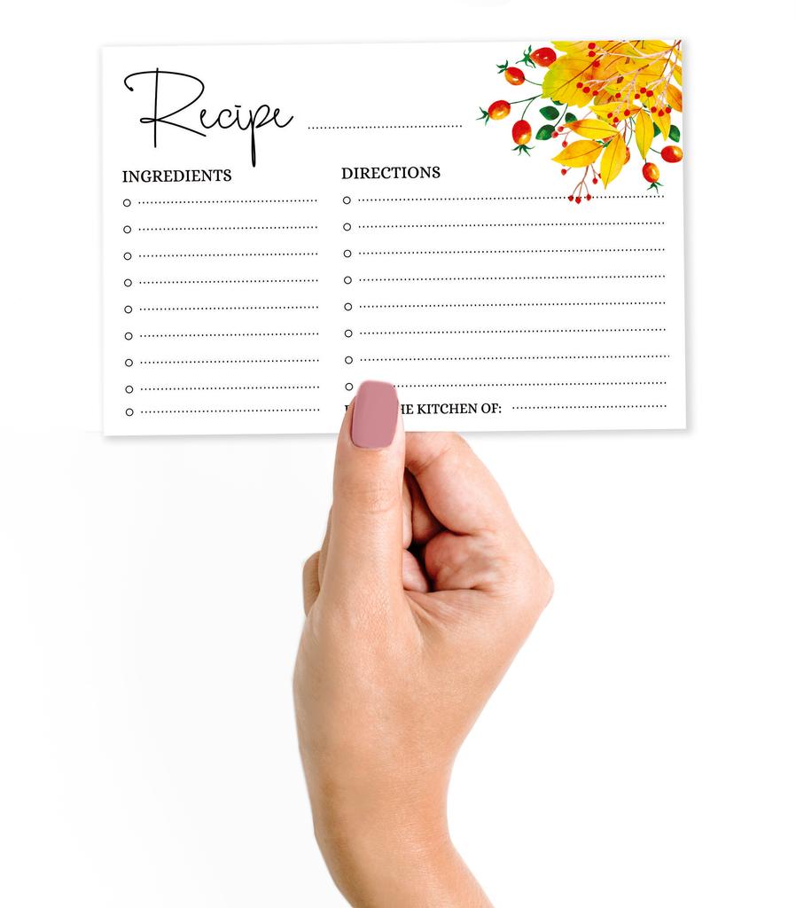 Inkdotpot 4x6 Inch Recipe Cards (Set of 50) , Thick Double Sided Premium Card Stock- Modern Style White Recipe Notecards