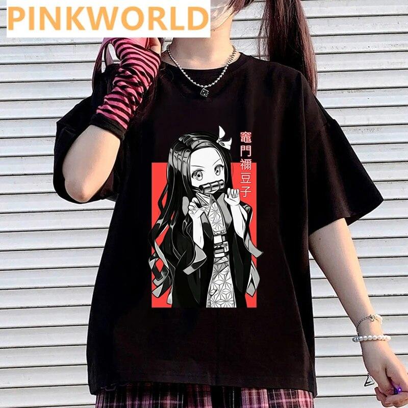 Japanese Anime Cartoon Funny Fashioin WoUnisex T-shirt Print Ladies T-shirt Casual Basis O-collar Black Shirt Short Sleeve Tshirt