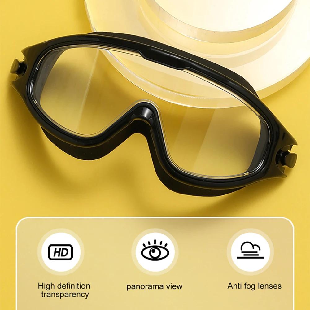 Swimming Goggles for Adult Men Women Diver Glasses Waterproof Anti Fog Flat Light Swim Goggles Big Frame Swimming Accessories