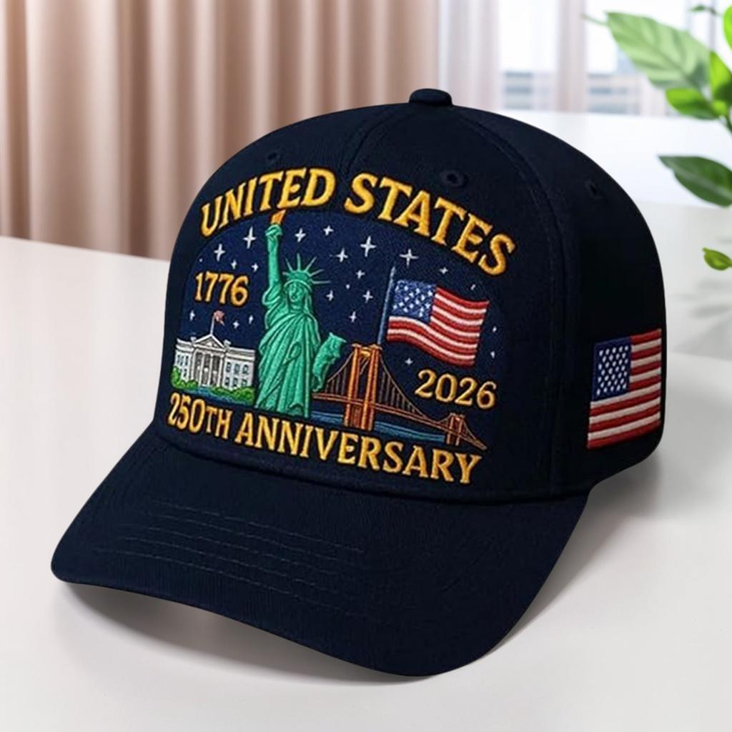 Мужские Женские Бейсболки Кепка к 250-летию США Регулируемая Ретро Кепка с Стиркой Кепка-тракер в честь 250-летия США