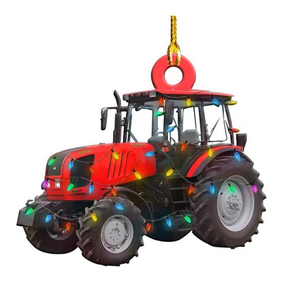 Christmas Vehicle Ornament Acrylic Truck Tractor Airplane Christmas Tree Ornament for Holiday Party Decoration