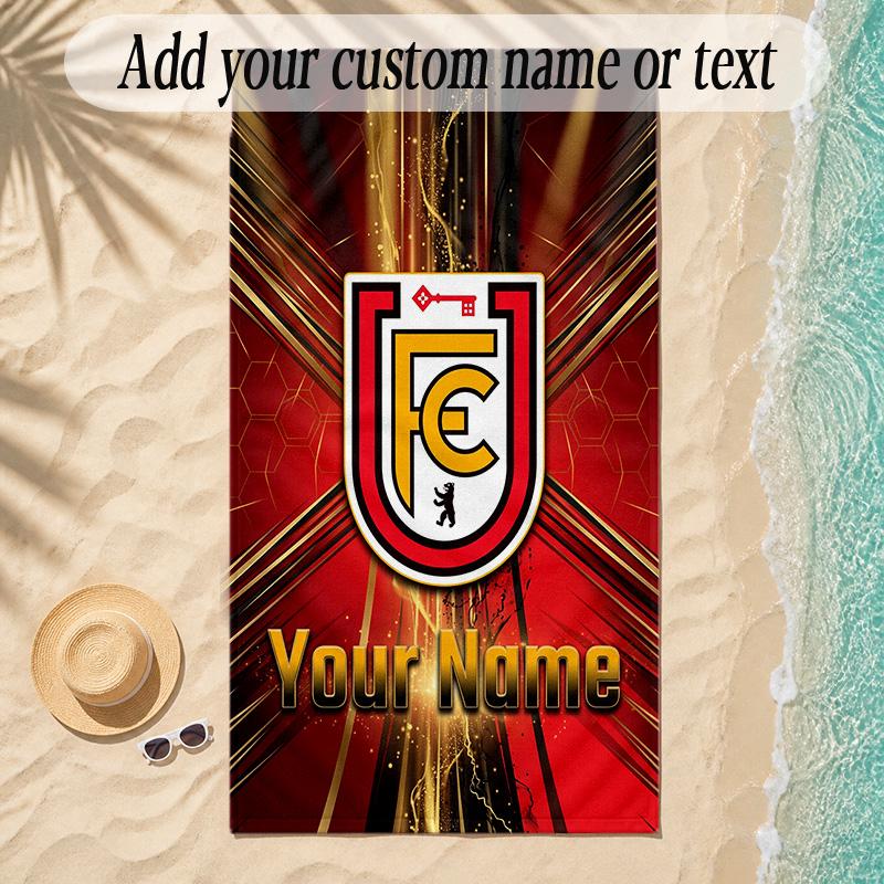 Beach TowelUnion Berlin FC Custom Name Text Personalized Soft Towel for Beach Pool Indoor Home Decor Gift