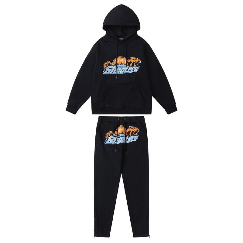 Unisex Hooded Sweatshirt Set With Embroidered Eagle Design Loose Fit Hip Hop Streetwear Men Women Winter