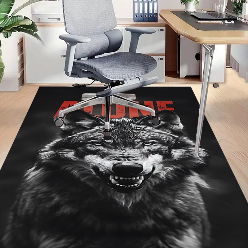 1pc wolf alone Carpet Anti Slip Polyester Floor Mat for office.Bedroom