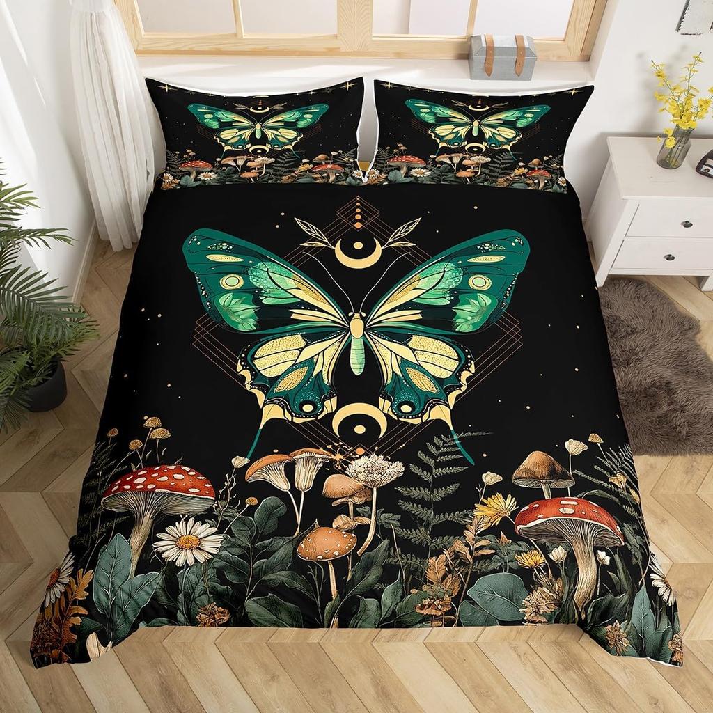 Comforter Boho Butterfly Twin Kingstar Moon Starry Sky Galaxy Bedding Set For Boy Girlcute Mushroom Daisy Flower