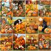 Diamond Embroidery Pumpkin Crafts Diamond Painting Halloween Cross Stitch Set Mosaic Cartoon Full Square Round Wall Art