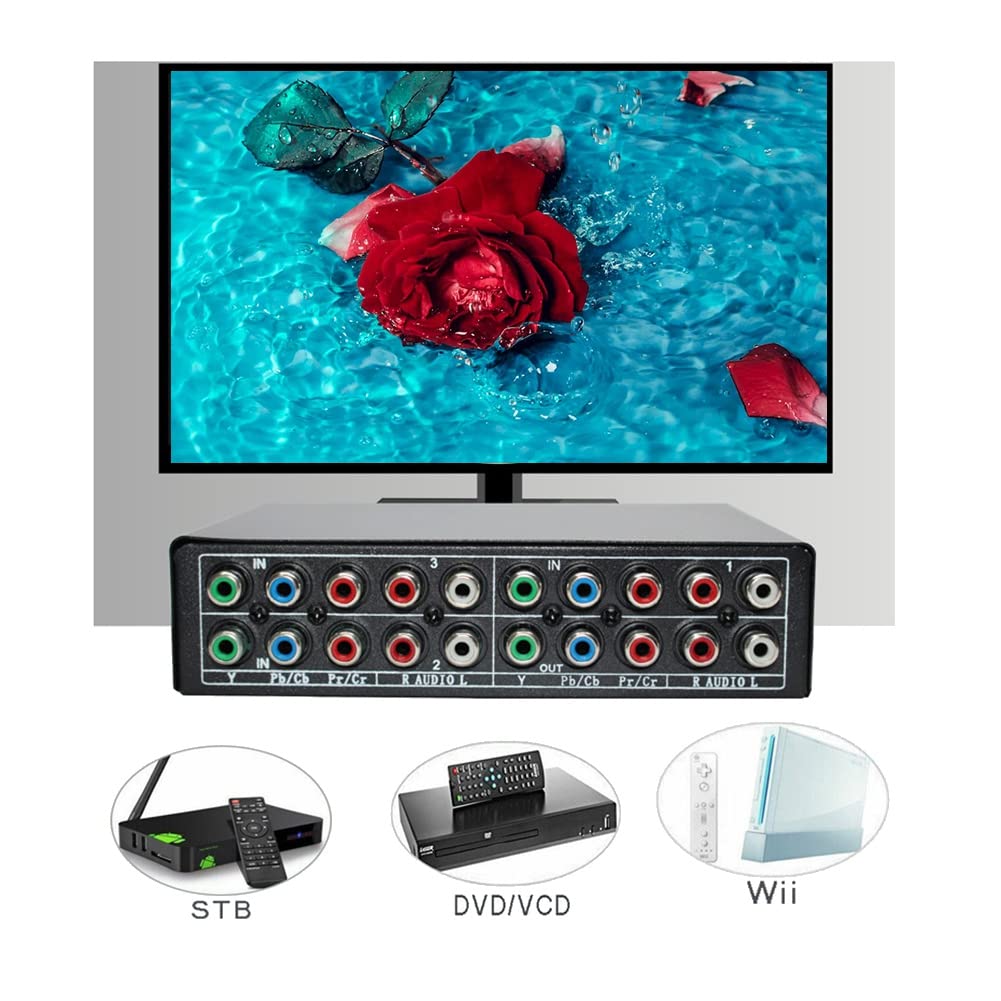 Компонентный RGB-переключатель Dovhmoh 5 YPBPR для PS2, DVD-плеера и ТВ, 3-жильный кабель, переключатель, коммутатор.