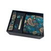 Paisley Men'S Tie Square Cuff Tie Clip Gift Box Set Business Casual Tie Black Gift Box