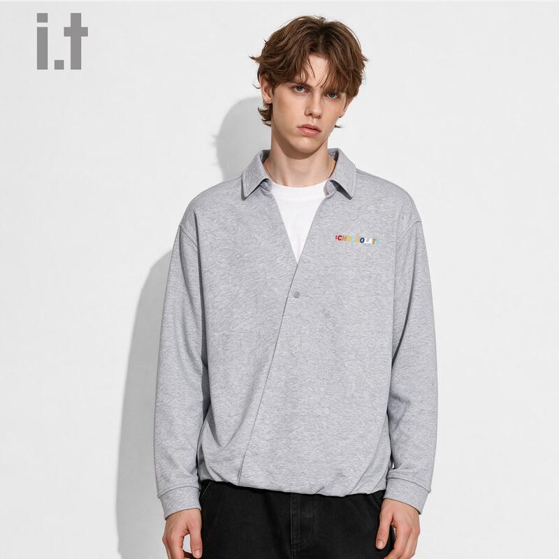:CHOCOOLATE Unisex Oversized V-Neck Layered Sweatshirt