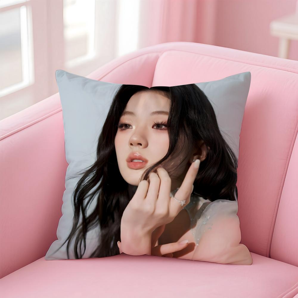 Popular fashion Chinese singer SShan Yichun Cushion Cover Pillowcase Short Plush Invisible zipper Room Sofa Cushion Cover