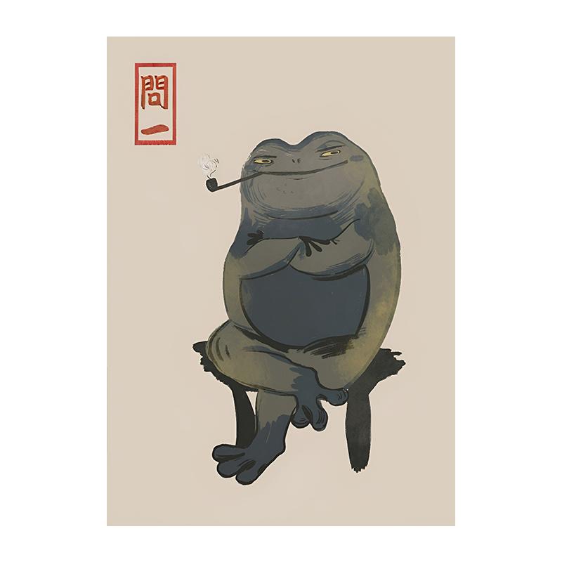 Винтажный японский Мацумото Ходжи лягушка настенный холст с принтом художественный постер милая зеленая жаба картина для гостиной домашний декор Cuadros