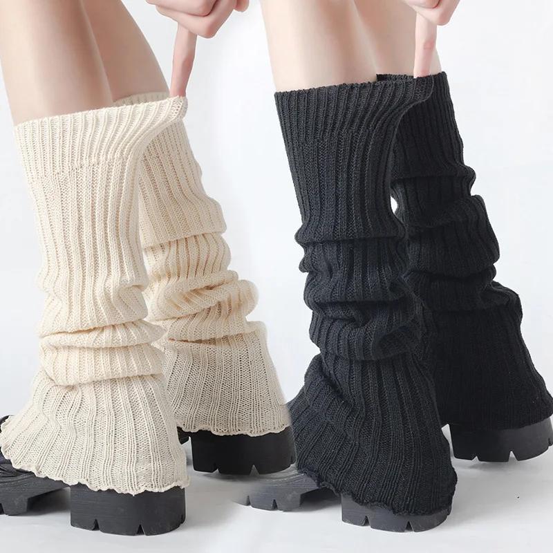 Spring Lolita Leg Warmers Socks Female Knitted Warm Foot Cover Women Warmer Lady Autumn Crochet Heap Heap Socks Boot Cuffs