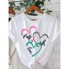 Футболка с принтом 'Faith Love Hope', с коротким рукавом, круглым вырезом, повседневный топ, смесь полиэстера и эластана, стандартная длина, для любого сезона, трикотажная ткань
