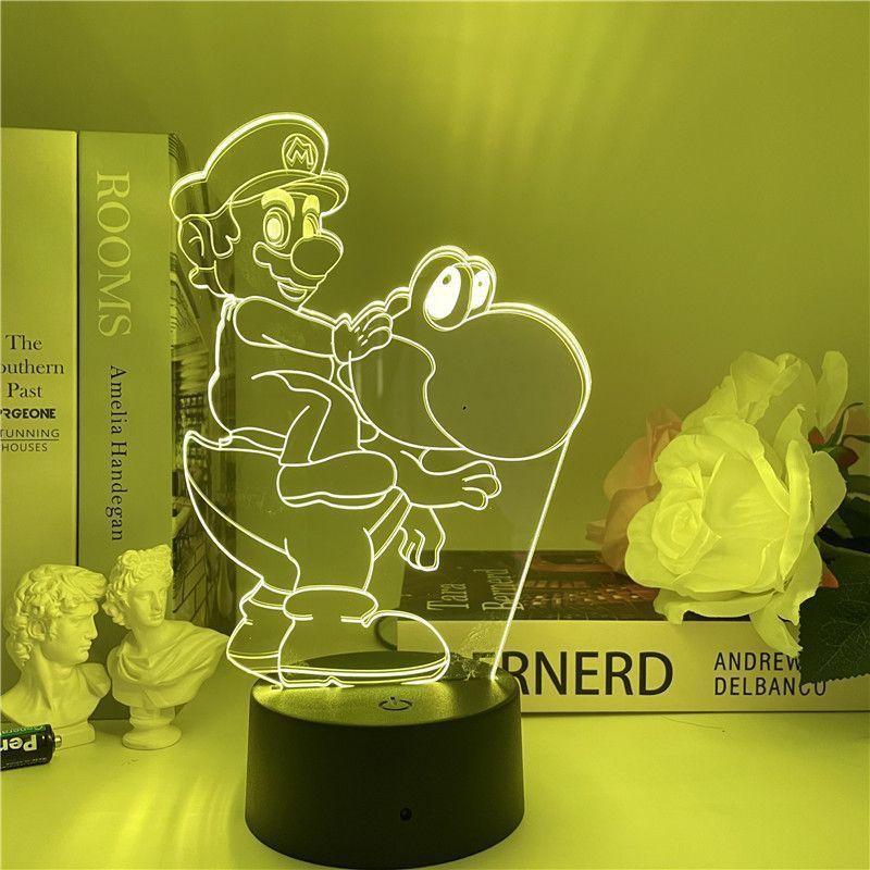 Super Mario Yoshi 3d Acrylic Night Lamp With Touch Control For Kids Room