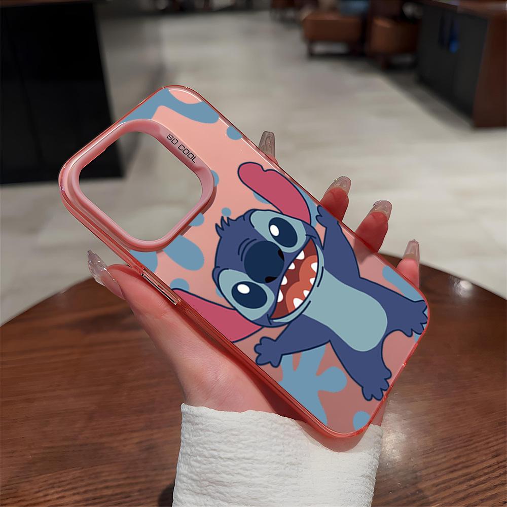 Чехол для мобильного телефона Stitch мультяшный Apple 17promax милый противоударный цветной серебристый iPhone16 чехол для мобильного телефона парная модель