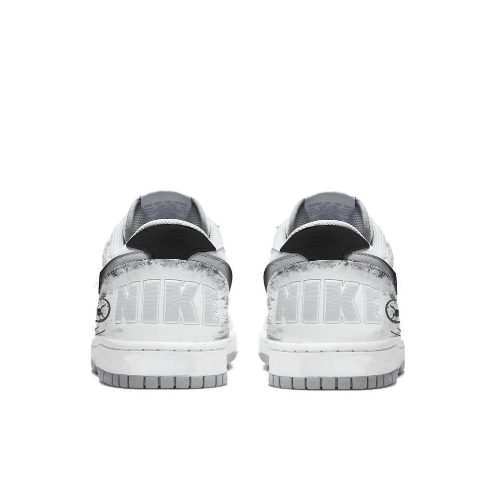 Nike Большой Бамбук Тень Следы Лошади Кожа Устойчивая к истиранию Дышащая Низкие Кеды для Скейтборда Мужские Серый Белый 355152-106(Команда60-)