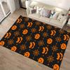 Halloween Pumpkin & Bat Pattern Rug Non-slip rug suitable for living room and bedroom sofas.