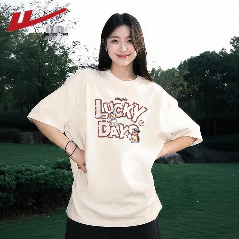 Warrior Women's Crew Neck Pure Cotton T-Shirt with American Twin Dog Design