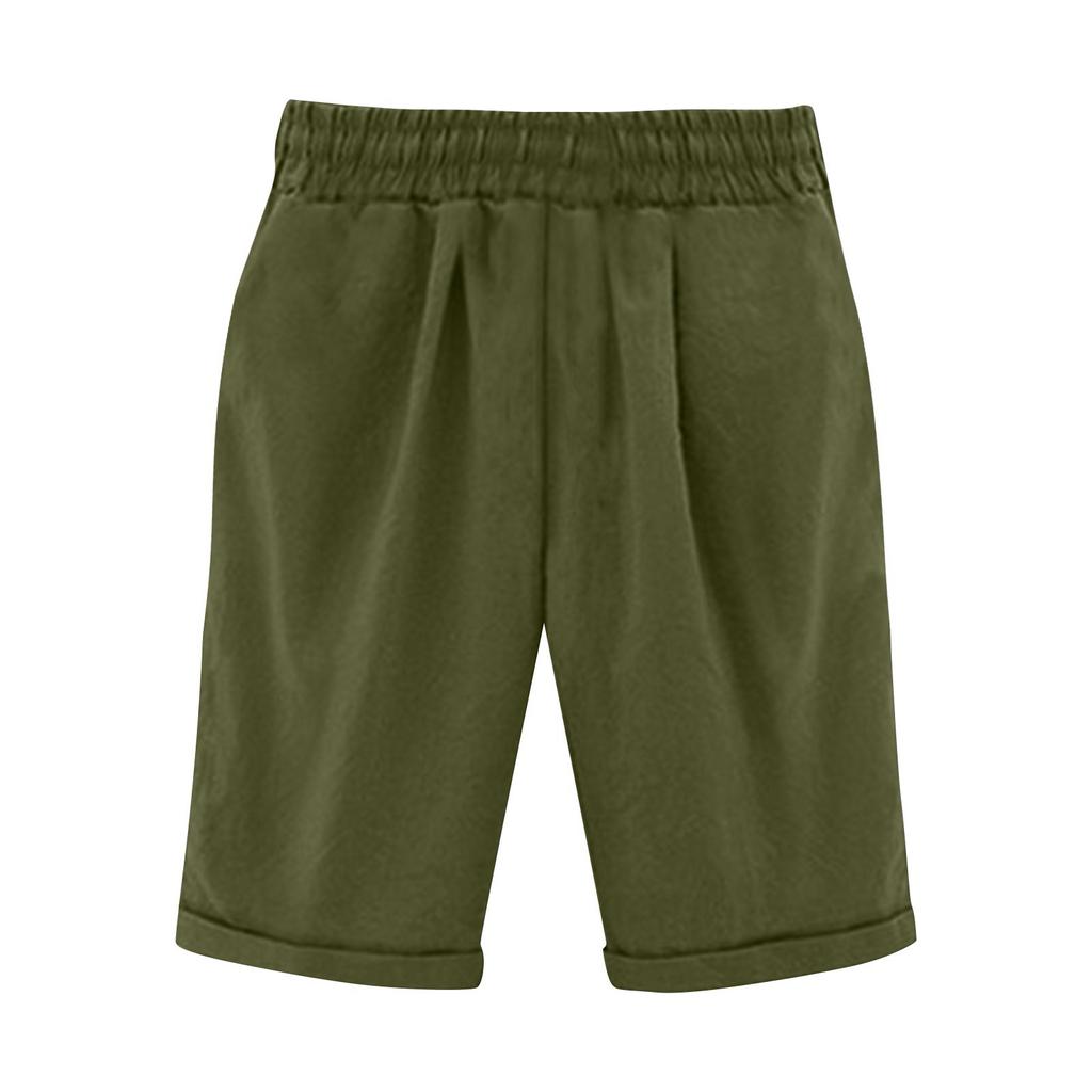 Женская мода, новые летние однотонные тонкие свободные брюки со средней талией, повседневные брюки с пятью точками