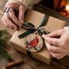 Small Christmas Gifts for Friends 8Pcs Wooden Ornaments, Wood Slice Hanging Decor with Santa, Lightweight Chip Pendants Snowman, Gingerbread, Reindeer